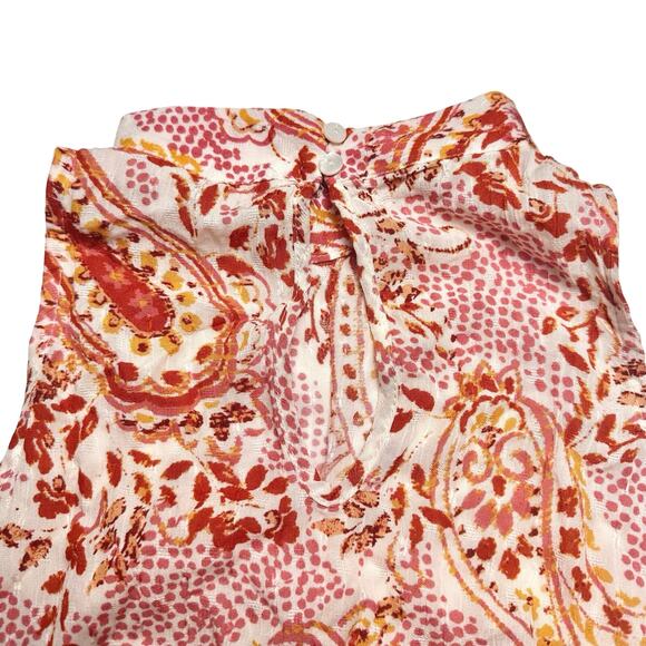 Cynthia Rowley | Women | Painted Paisley Sleeveless Halter Top Pant Set | Small - Picture 11 of 12